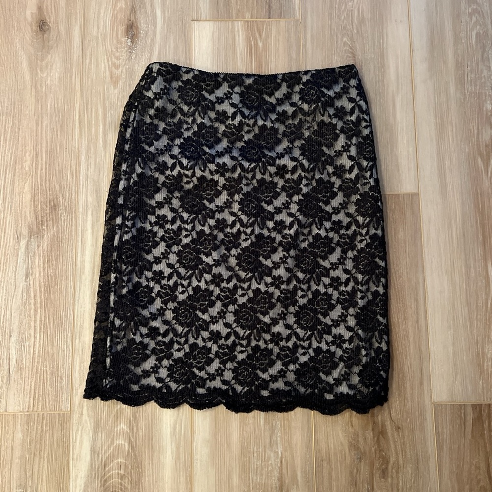 Black lace overlay skirt